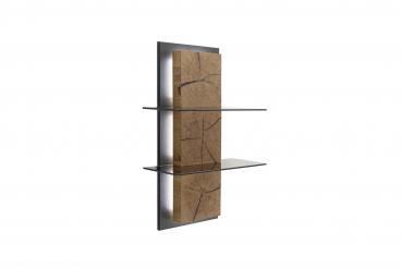 Wandregal ASSINI T51   2 Paneele/2 Böden  Balkeneiche/Wildeiche geölt / Anthrazit